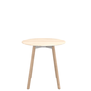 Emeco Su Cafe Round Table Dining Tables Emeco Table Top 30" Natural Wood Legs Accoya Wood