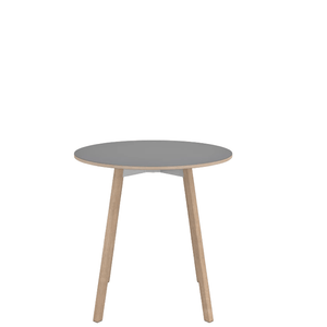 Emeco Su Cafe Round Table Dining Tables Emeco Table Top 30" Natural Wood Legs Gray Laminate Plywood