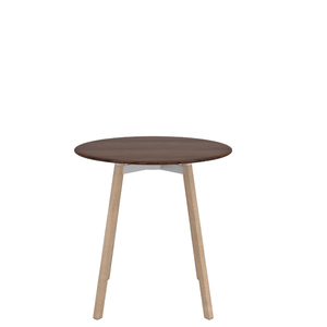 Emeco Su Cafe Round Table Dining Tables Emeco Table Top 30" Natural Wood Legs Walnut Wood
