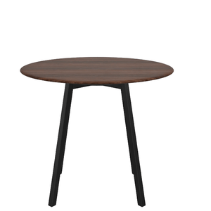 Emeco Su Cafe Round Table Dining Tables Emeco Table Top 36" Black Anodized Aluminum Legs Walnut Wood