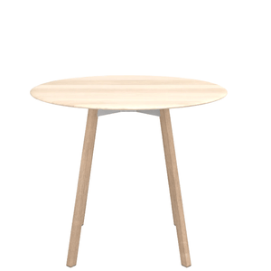 Emeco Su Cafe Round Table Dining Tables Emeco Table Top 36" Natural Wood Legs Accoya Wood