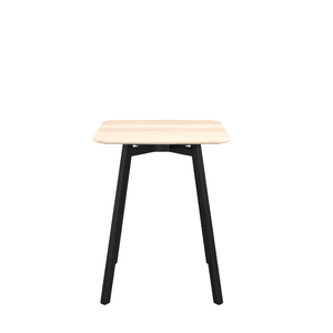 Emeco Su Cafe Square Table Dining Tables Emeco Square Top 24" Black Anodized Aluminum Legs Accoya Wood