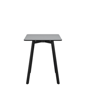 Emeco Su Cafe Square Table Dining Tables Emeco Square Top 24" Black Anodized Aluminum Legs Gray HPL