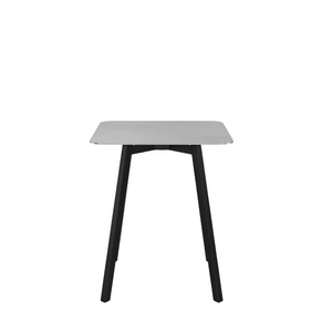 Emeco Su Cafe Square Table Dining Tables Emeco Square Top 24" Black Anodized Aluminum Legs Brushed Aluminum