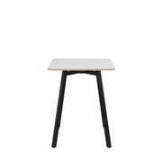 Emeco Su Cafe Square Table Dining Tables Emeco Square Top 24" Black Anodized Aluminum Legs White Laminate Plywood