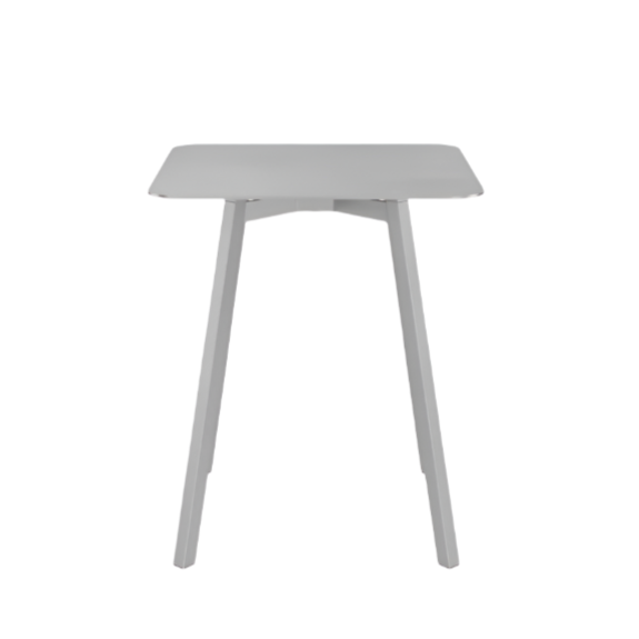 Emeco Su Cafe Square Table Dining Tables Emeco Square Top 24&quot; Clear Anodized Aluminum Legs Brushed Aluminum