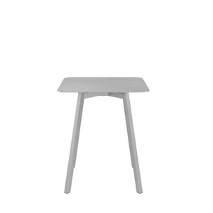 Emeco Su Cafe Square Table Dining Tables Emeco Square Top 24" Clear Anodized Aluminum Legs Brushed Aluminum