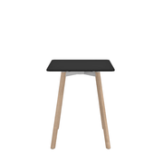 Emeco Su Cafe Square Table Dining Tables Emeco Square Top 24" Natural Wood Legs Black HPL