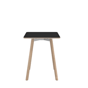 Emeco Su Cafe Square Table Dining Tables Emeco Square Top 24" Natural Wood Legs Black Laminate Plywood