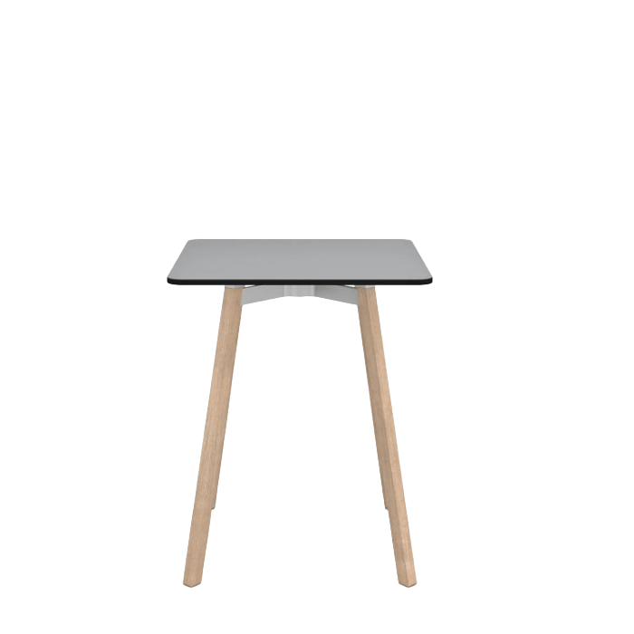 Emeco Su Cafe Square Table Dining Tables Emeco Square Top 24" Natural Wood Legs Gray HPL