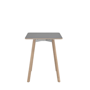 Emeco Su Cafe Square Table Dining Tables Emeco Square Top 24" Natural Wood Legs Gray Laminate Plywood