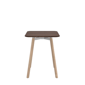 Emeco Su Cafe Square Table Dining Tables Emeco Square Top 24" Natural Wood Legs Walnut Wood