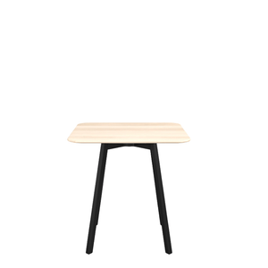 Emeco Su Cafe Square Table Dining Tables Emeco Square Top 30” Black Anodized Aluminum Legs Accoya Wood