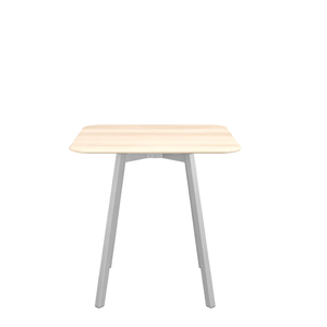 Emeco Su Cafe Square Table Dining Tables Emeco Square Top 30” Clear Anodized Aluminum Legs Accoya Wood