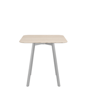 Emeco Su Cafe Square Table Dining Tables Emeco Square Top 30” Clear Anodized Aluminum Legs Ash Wood