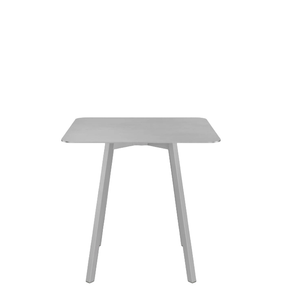Emeco Su Cafe Square Table Dining Tables Emeco Square Top 30” Clear Anodized Aluminum Legs Brushed Aluminum