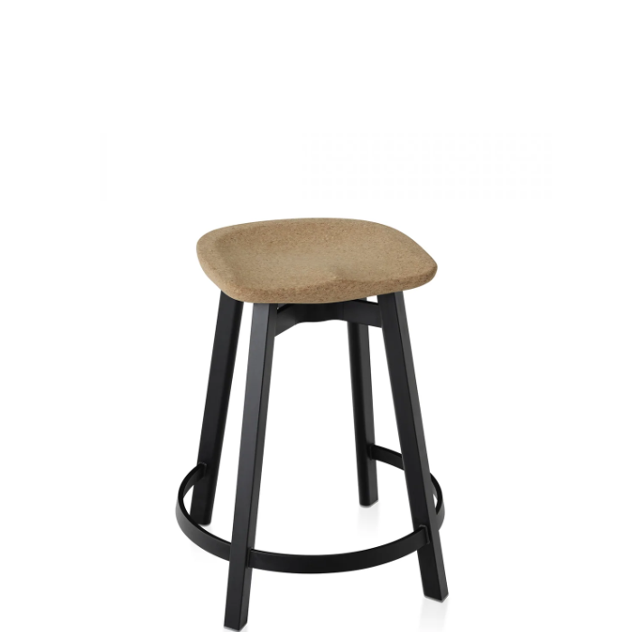 Emeco Su Counter Stool Stools Emeco Black Anodized Legs Cork Seat No Seat Pad