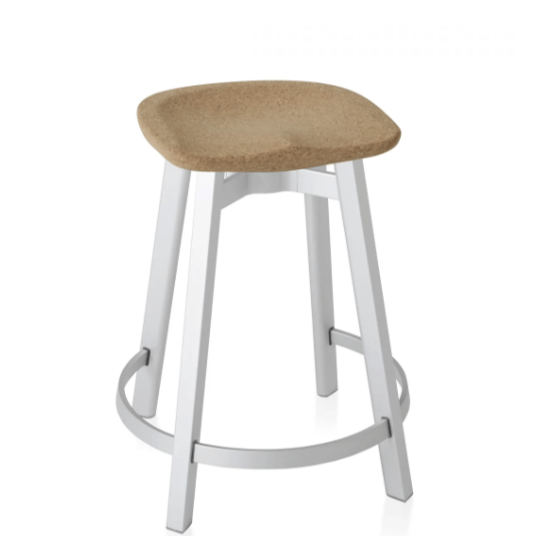 Emeco Su Counter Stool Stools Emeco Natural Anodized Legs Cork Seat No Seat Pad