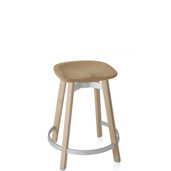 Emeco Su Counter Stool Stools Emeco Natural Wood Legs Cork Seat No Seat Pad