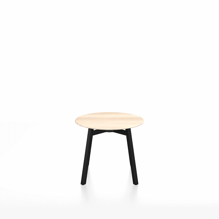 Emeco Su Low Table side/end table Emeco Round Black Anodized Aluminum Legs Accoya Wood