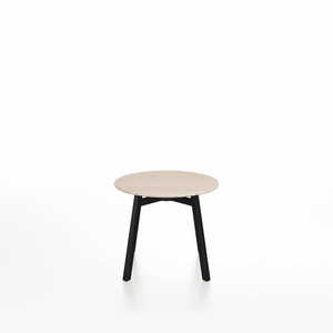 Emeco Su Low Table side/end table Emeco Round Black Anodized Aluminum Legs Ash Wood