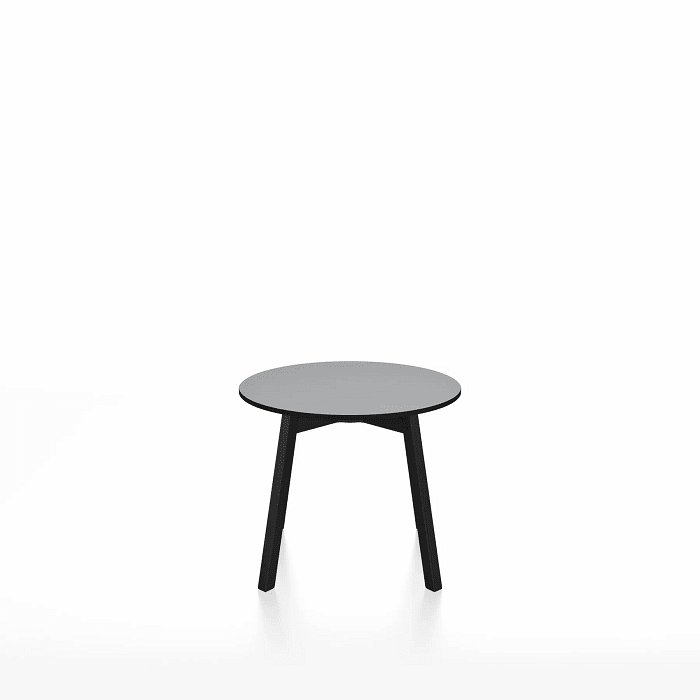 Emeco Su Low Table side/end table Emeco Round Black Anodized Aluminum Legs Gray HPL