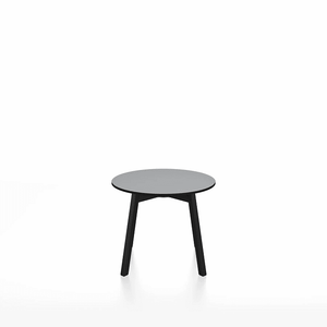 Emeco Su Low Table side/end table Emeco Round Black Anodized Aluminum Legs Gray HPL