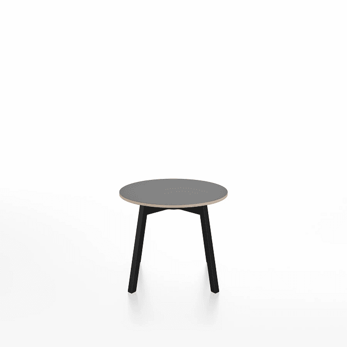 Emeco Su Low Table side/end table Emeco Round Black Anodized Aluminum Legs Gray Laminate Plywood