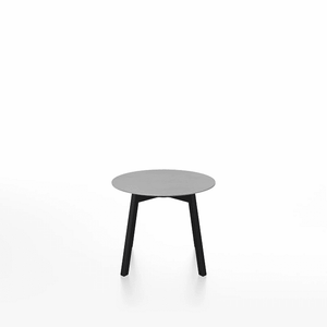 Emeco Su Low Table side/end table Emeco Round Black Anodized Aluminum Legs Brushed Aluminum