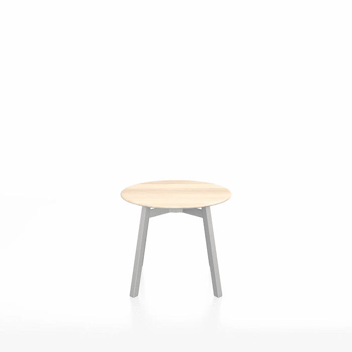 Emeco Su Low Table side/end table Emeco Round Clear Anodized Aluminum Legs Accoya Wood