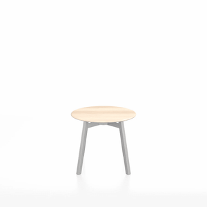 Emeco Su Low Table side/end table Emeco Round Clear Anodized Aluminum Legs Accoya Wood