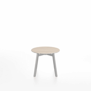 Emeco Su Low Table side/end table Emeco Round Clear Anodized Aluminum Legs Ash Wood