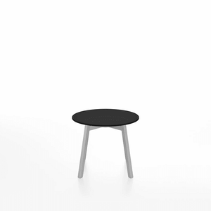 Emeco Su Low Table side/end table Emeco Round Clear Anodized Aluminum Legs Black HPL