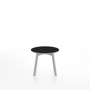 Emeco Su Low Table side/end table Emeco Round Natural Wood Legs Black Laminate Plywood