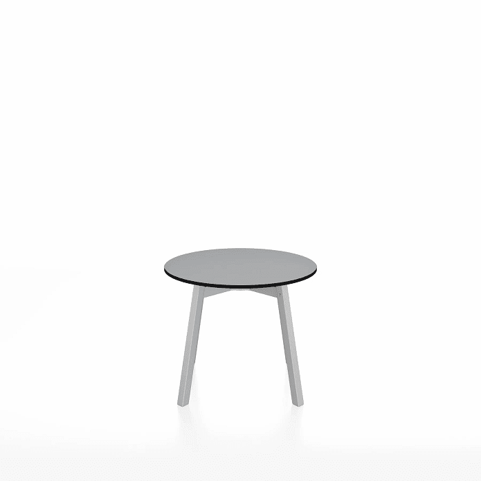 Emeco Su Low Table side/end table Emeco Round Clear Anodized Aluminum Legs Gray HPL