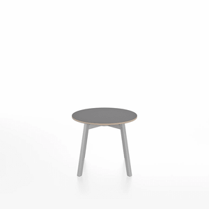Emeco Su Low Table side/end table Emeco Round Natural Wood Legs Gray Laminate Plywood
