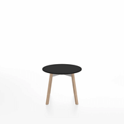 Emeco Su Low Table side/end table Emeco Round Natural Wood Legs Black HPL