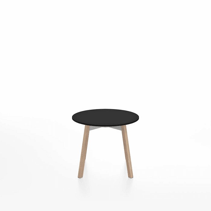 Emeco Su Low Table side/end table Emeco Round Natural Wood Legs Black HPL