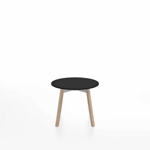 Emeco Su Low Table side/end table Emeco Round Natural Wood Legs Black HPL