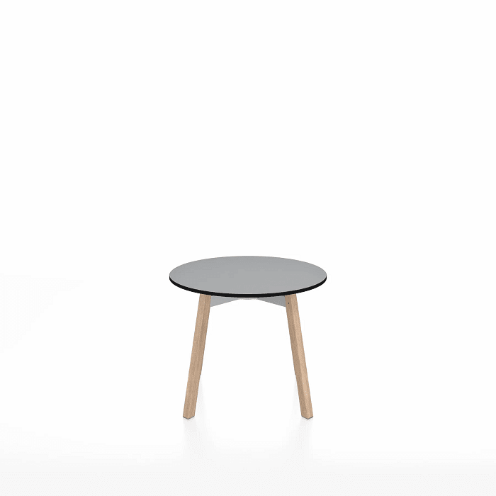 Emeco Su Low Table side/end table Emeco Round Natural Wood Legs Gray HPL