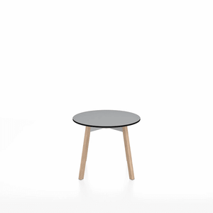 Emeco Su Low Table side/end table Emeco Round Natural Wood Legs Gray HPL