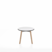 Emeco Su Low Table side/end table Emeco Round Natural Wood Legs White HPL
