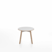 Emeco Su Low Table side/end table Emeco Round Natural Wood Legs White Laminate Plywood