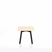 Emeco Su Low Table side/end table Emeco Square Black Anodized Aluminum Legs Accoya Wood