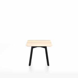Emeco Su Low Table side/end table Emeco Square Black Anodized Aluminum Legs Accoya Wood
