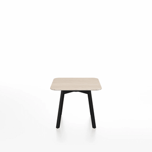 Emeco Su Low Table side/end table Emeco Square Black Anodized Aluminum Legs Ash Wood
