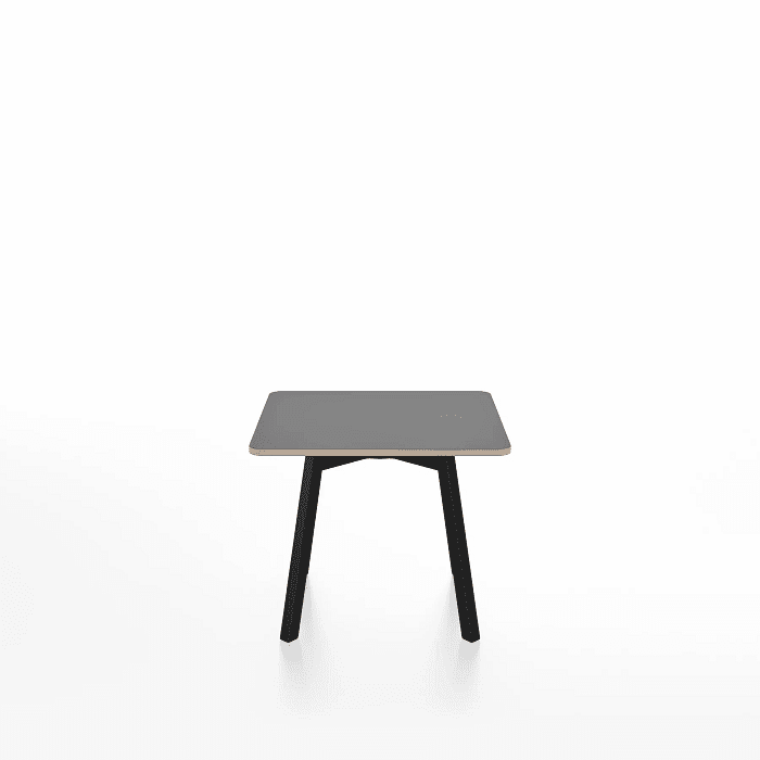 Emeco Su Low Table side/end table Emeco Square Black Anodized Aluminum Legs Gray Laminate Plywood