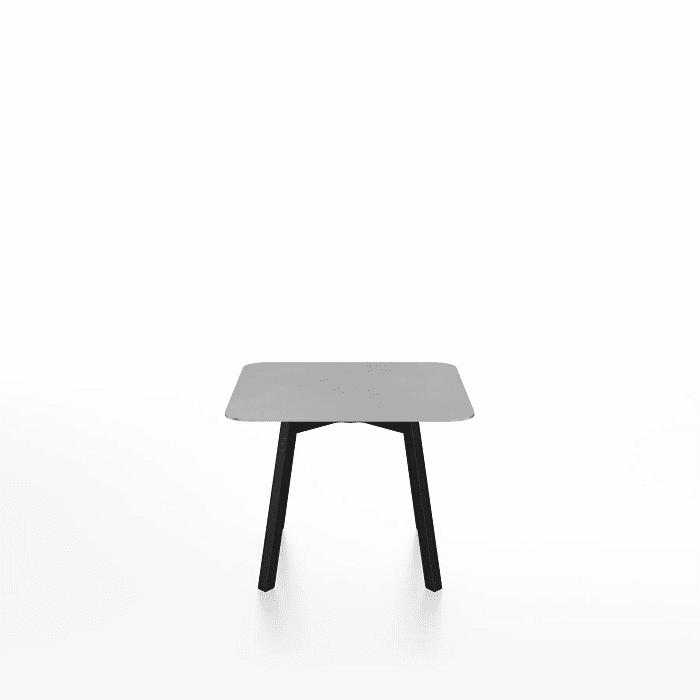 Emeco Su Low Table side/end table Emeco Square Black Anodized Aluminum Legs Brushed Aluminum