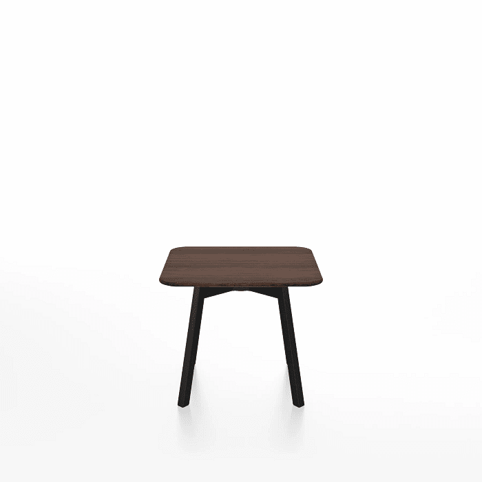 Emeco Su Low Table side/end table Emeco Square Black Anodized Aluminum Legs Walnut Wood