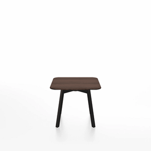 Emeco Su Low Table side/end table Emeco Square Black Anodized Aluminum Legs Walnut Wood